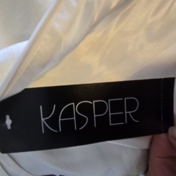 Vintage-Inspired Kasper Ivory 3-Piece Suit Set Jacket Top Skirt Size 8 Wedding - Picture 9 of 16